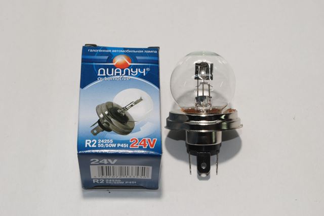 Лампа R2 24V 55/50W P45T Діалуч (А 24-55+50)