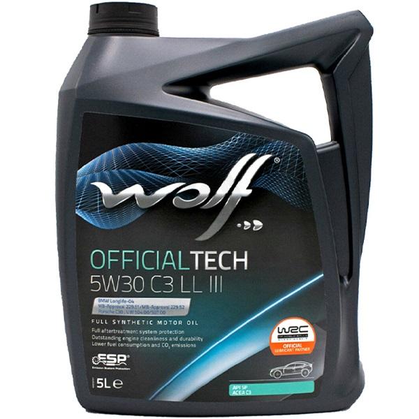 Олива моторна WOLF OFFICIALTECH 5W30 C3 LL III 5L