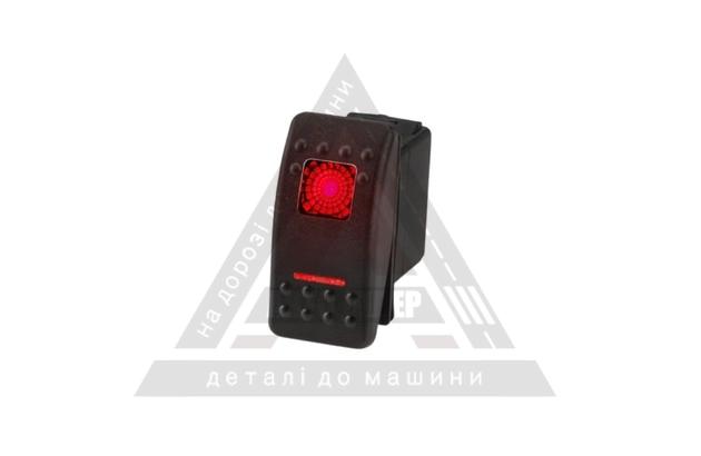 Перемикач клавішний ON-OFF 5 контактів тип SPST з двома світлодіодними індикаторами (габаритне світіння + робоче положення перемикача), колір синій