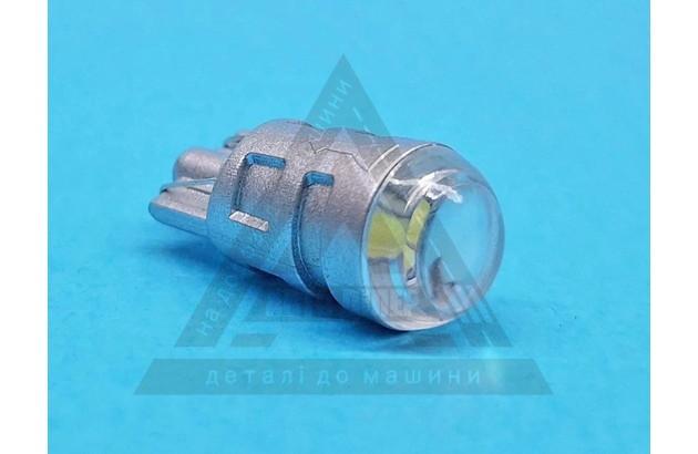 Лампа LED WHITE T10 W2,1x9,5d 12V-1SMD-5050 сірої пластиковий цоколь (лінза) 29025070
