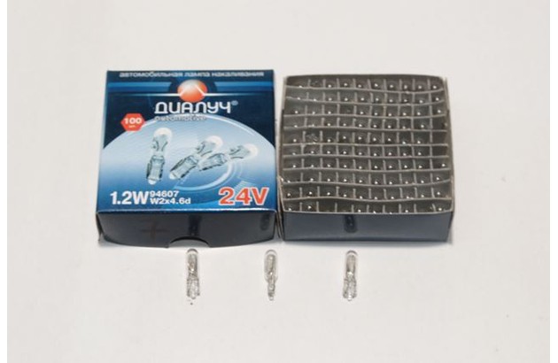 Лампа 24V 1,2W W2x4,6D Діалуч (мінімум 10шт.)