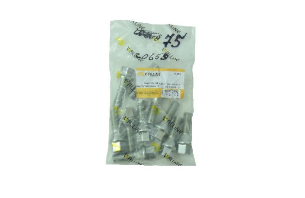 Болт колісний хромований, конусний з виступом, ключ 17 (M12x1.25) – 12×30
