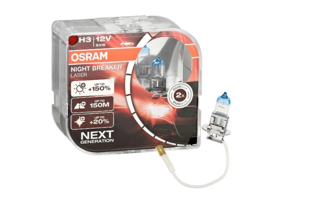 Комплект галогенових ламп Osram 64150NL-2HB H1 Night Breaker LASER NG +150% 55W 12V P14,5s 2шт/комп.