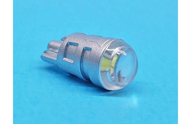 Лампа LED WHITE T10 W2,1x9,5d 12V-1SMD-5050 серый пластиковый цоколь (линза) 29025070