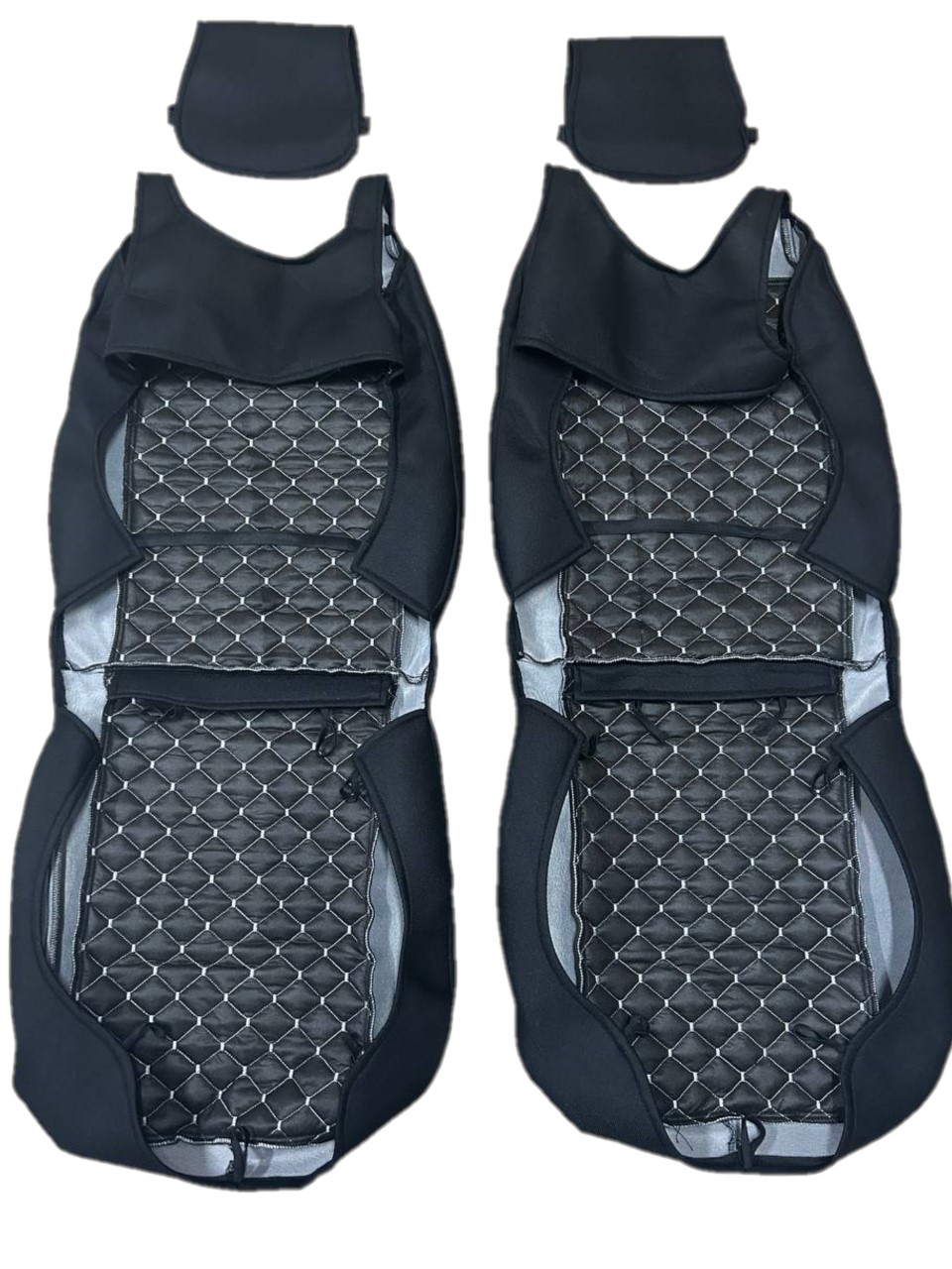 Авто-Майка на сидіння 1+1 Ромб з Білою стрічкою