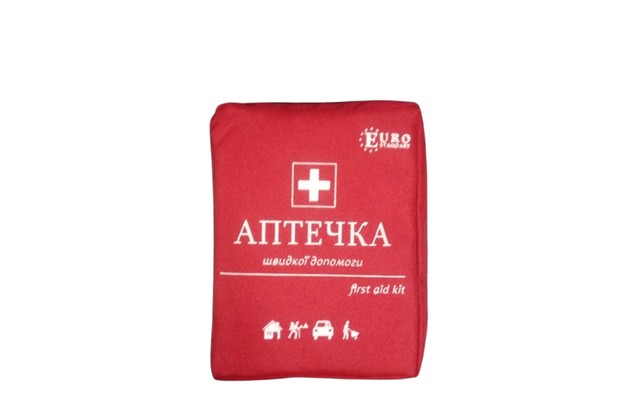 Аптечка автомобильная 21 предмет мягкая, на змейке, красного цвета